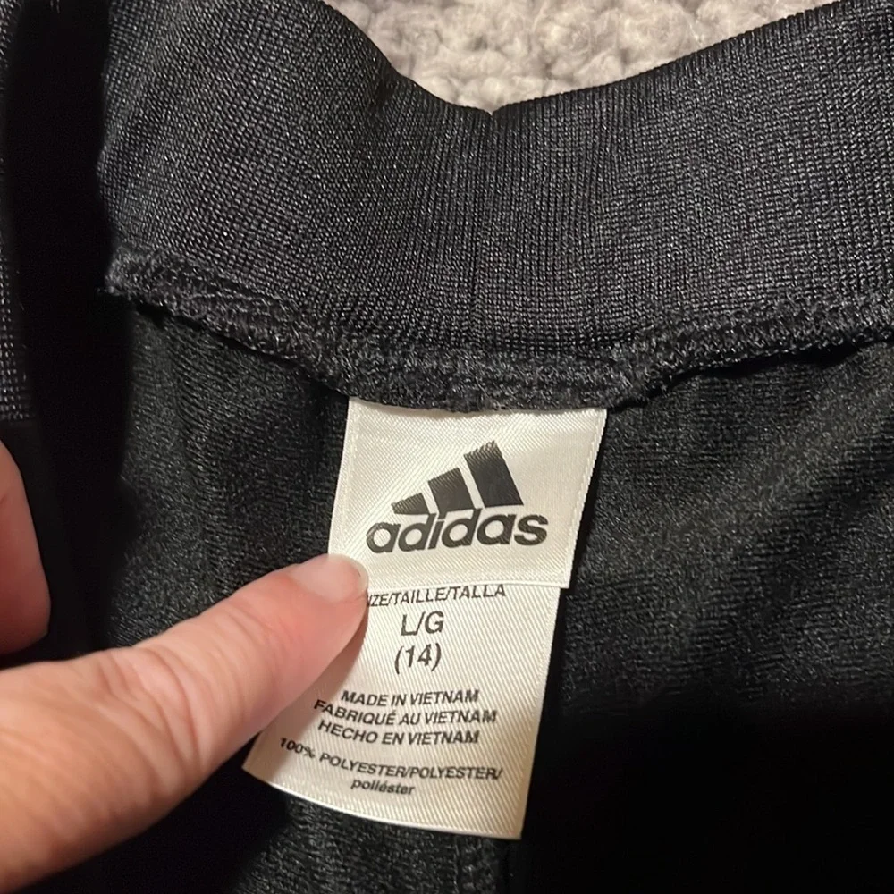 Adidas Black White Triple Stripe Track Pants Size 14 or Large